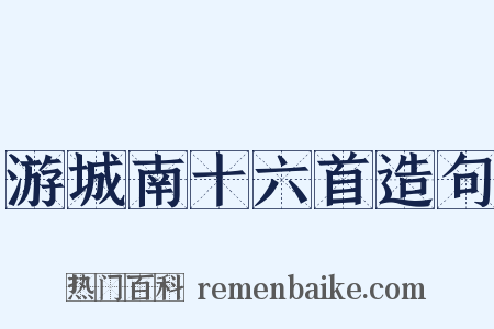 游城南十六首造句是什么意思的图片